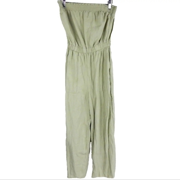 Abercrombie & Fitch Green Strapless Crop Jumpsuit - Picture 1 of 3
